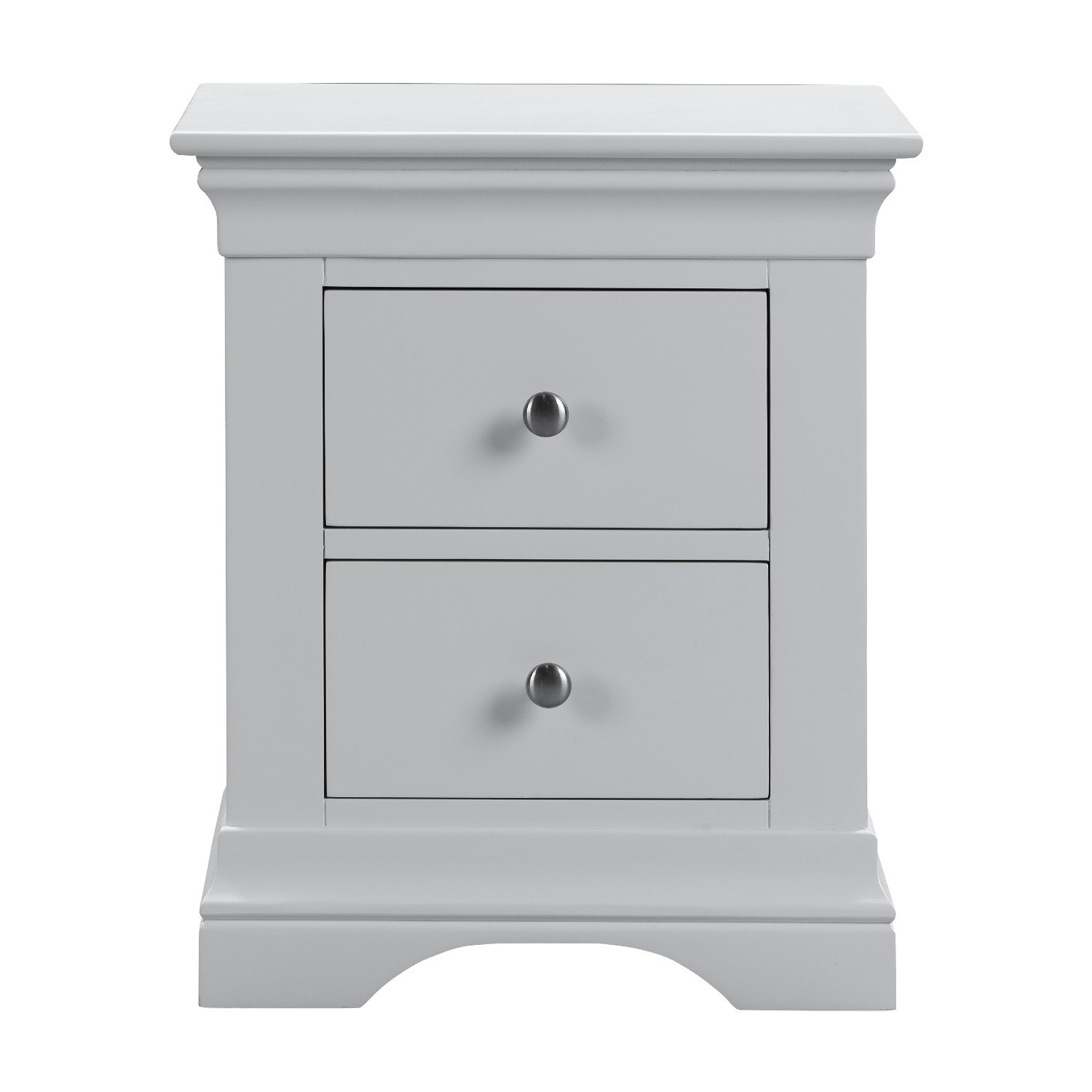 Read more about Pale grey two drawer bedside table olivia